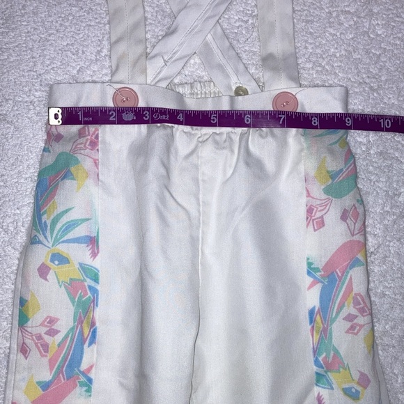 Vintage 80’s tropical side stripe overalls 12m - Picture 3 of 9